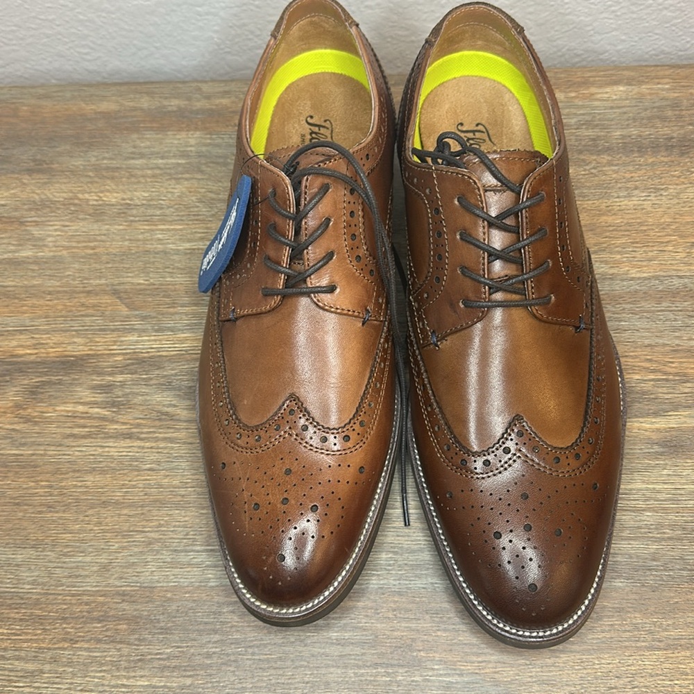 Florsheim Men's Tan Wingtip Derby Shoes sz. 8.5